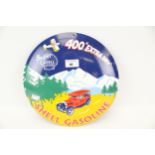 A reproduction retro enamel 'Shell Gasoline' wall sign. Diameter 29.