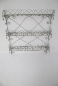 A vintage wirework frame three tier wall shelf.