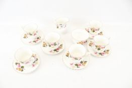 A vintage Crown Fenton bone china coffee set. Including six cups and saucers, etc. Max.