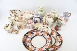 A collection of assorted Masons Ironstone china items. Including jugs, ginger jars, etc. Max.