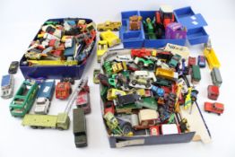 A collection of assorted playworn diecast vehicles. Including Matchbox, Corgi and Dinky, etc.