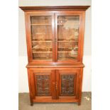 A Victorian or later glazed top dresser.