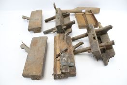 A collection of woodworking planes.