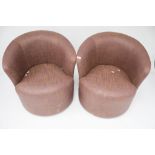 A pair of Orior contemporary swivel tub chairs.