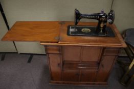 A vintage Singer sewing machine.