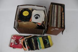 An assortment of vintage vinyl records.
