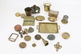 A collection of 19th century and later brass collectables and interesting miscellanea.