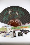 A collection of contemporary fans. Including Oriental and European styles, fabric and paper. Max.