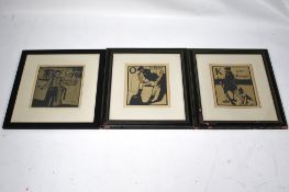 William Nicholson (1872-1949), three framed prints.