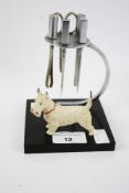 An Art Deco manicure set with 'Scotty' terrier dog.