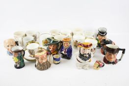 A collection of assorted Toby jugs and commemorative ware.