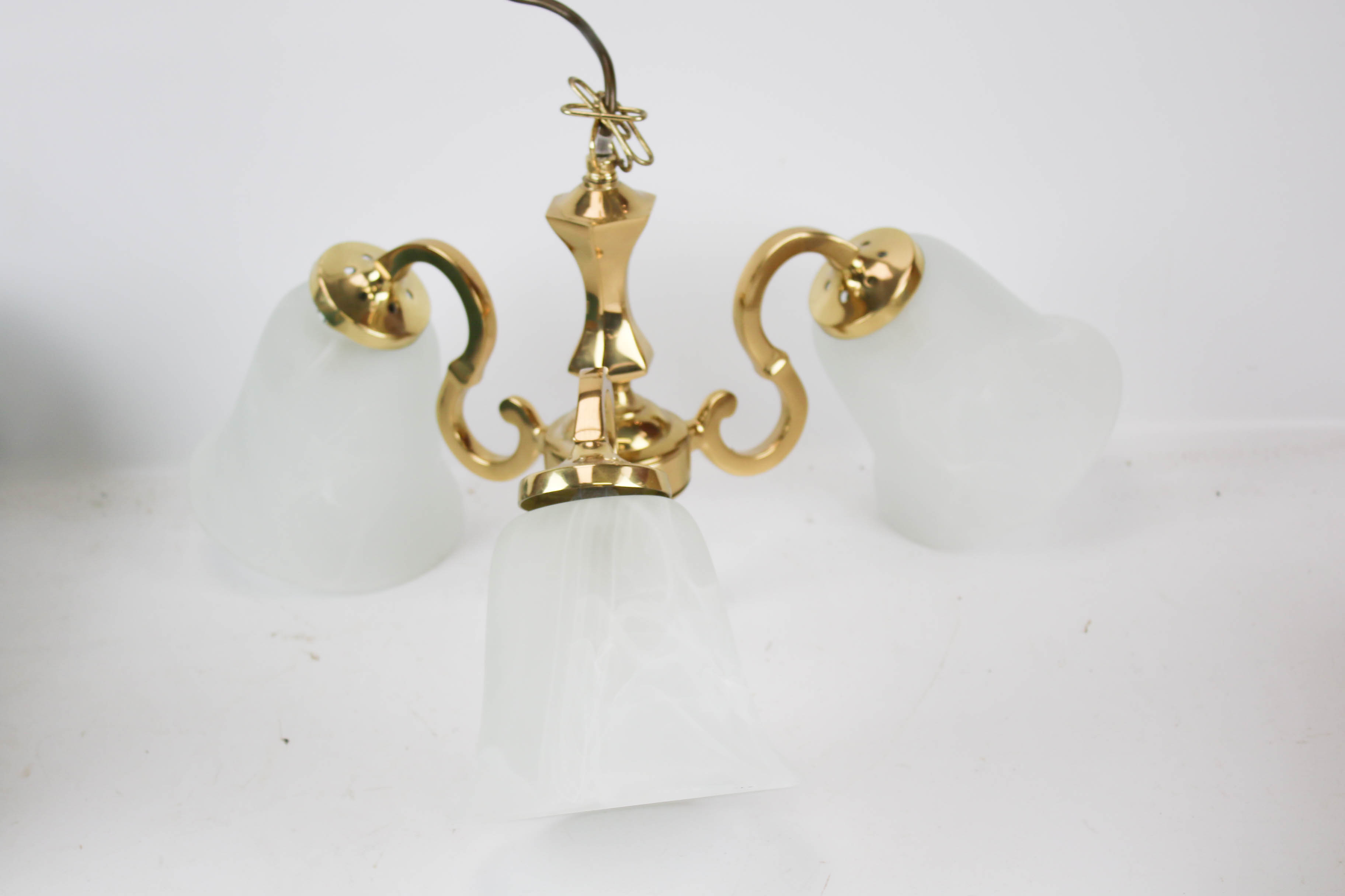 A 20th century brass ceiling light. - Image 2 of 2