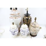 Five contemporary oriental lamp bases.