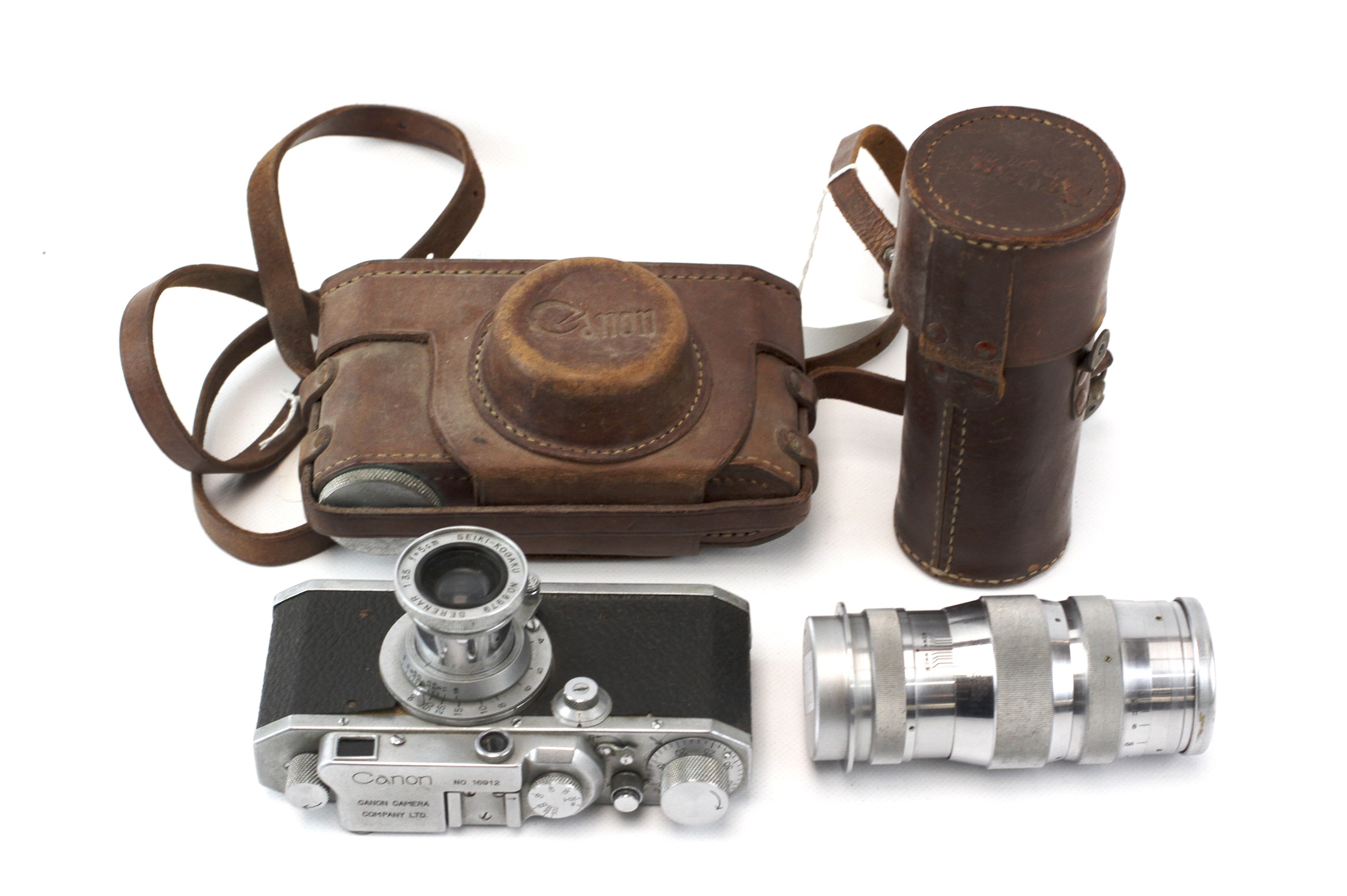 A Canon SII 35mm rangefinder camera outfit. Chrome body, Serial Number 16912. With a Serenar 5cm f3. - Image 3 of 3