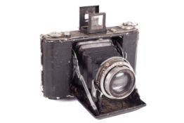A Zeiss Ikon Ikonta 6x6 medium format folding camera with an anastigmat lens