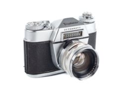 A Voigtlander Bessamatic 35mm camera. Serial number 61006. With a 50mm f2 Septon lens.