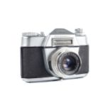 A Voigtlander Bessamatic 35mm camera. Serial Number 105295. With a Color-Skopar X 50mm f2.8 lens.
