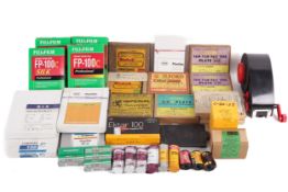A large assortment of expired film stock.
