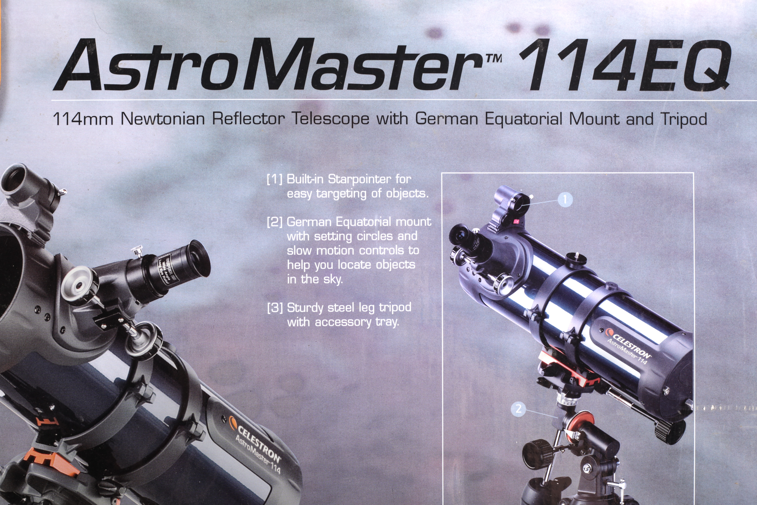 A Celestron Astro Master 114EQ Newtonian reflector telescope boxed - Image 3 of 4