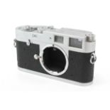 A Leica M1 35mm rangefinder camera body, 1960, chrome.