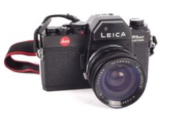 A Leica R3 MOT Electronic 35mm SLR camera. With a 28mm f2.