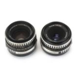 Two M42 mount Carl Zeiss Jena lenses. To include a 50mm f2.8 Tessar lens and a 50mm f1.