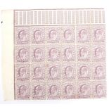 1906 6d mint unmounted block of 24 stamps.