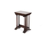 A nest of four (Quartetto) mahogany mid-20th century Victorian style spider-leg tables.