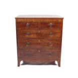 A circa 1800 straight front mahogany chest of drawers.