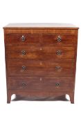 A circa 1800 straight front mahogany chest of drawers.