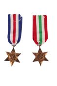 WWII Medals : 'R Templar, 58 Upton Road, Southville, Bristol', two medals with ribbons.