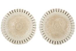 Wedgwood Creamware : A pair of circa 1790 twig pattern ribbon plates.