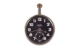 Zenith, a WWI military nickel cased open face keyless pocket watch, circa 1918.