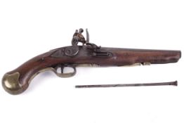 A circa 1800 'Tower' Naval flintlock pistol.