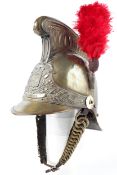 Fire Fighting : A 19th century German brass fire fighter's helmet.