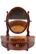 A 19th century mahogany demi-lune dressing table mirror.