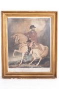 Military : After J Ward, coloured engraving, 'His Majesty George the third' on horseback.