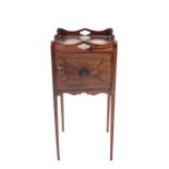 An 18th century mahogany tray top bedside cabinet.