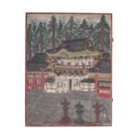 An unusual early-mid 20th century Japanese relief of a notable Temple.