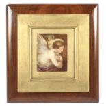 19th century Italian School, a rectangular cabinet picture/miniature watercolour on ivory.