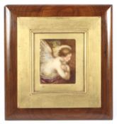 19th century Italian School, a rectangular cabinet picture/miniature watercolour on ivory.