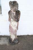 An old reconstituted stone figure ( near life size ) Classical Statue of a maiden,