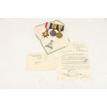 Military : 12202 Pte A Jones Royal Welsh Fusiliers, a trio WWI medal set.