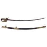 An unusual 19th century boy's naval cutlass and scabbard.