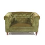 A late Victorian small Chesterfield sofa.