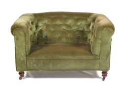 A late Victorian small Chesterfield sofa.