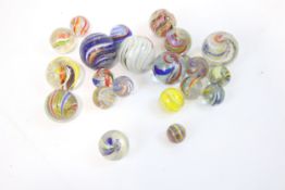 A collection of 22 assorted mostly Victorian marbles (ground pontil marks).