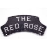 A Newton reproduction locomotive headboard for The Red Rose.