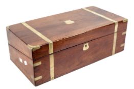 A mid-Victorian brass bound mahogany writing box.