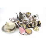 A collection of assorted silver plate and metalware. Including sporting trophies, etc. Max.